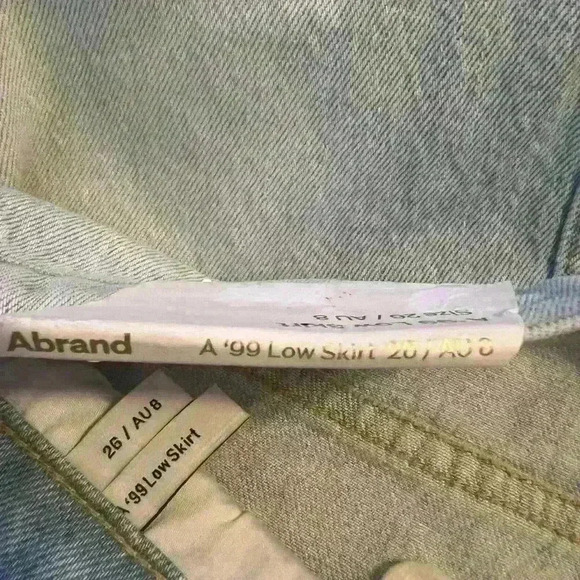 NWT Abrand Jeans 99 Maxi Skirt in Sura color. Size 26 waist. - Picture 8 of 11